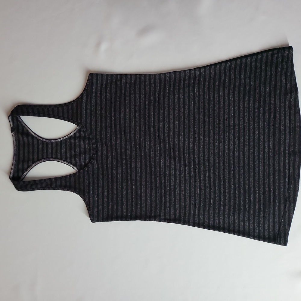 Lululemon Classic Racerback Tank Top Striped Black Gray